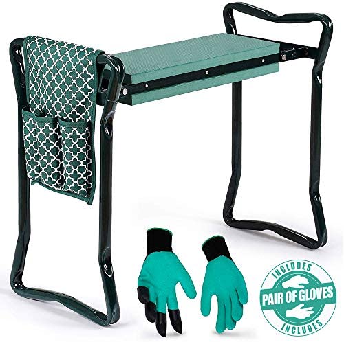 Garden Kneeler And Seat - Protects Your Knees, Clothes From Dirt & Grass Stains