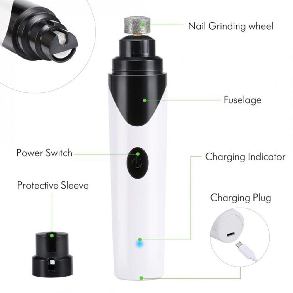 Dog Nail Grinders Professional Electric Dog Cat Nail Clippers Mute Painless Pet Paw Nail Grooming Tool Dropshipping