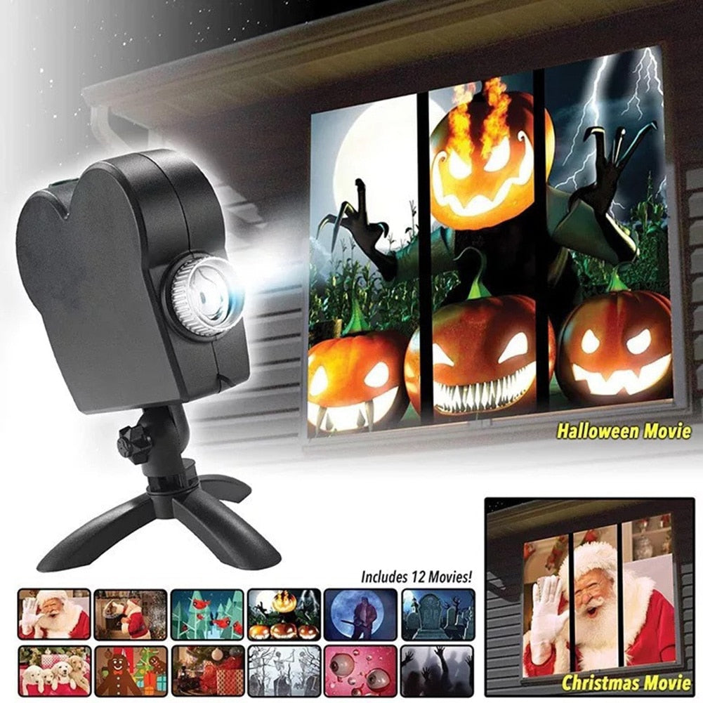 Halloween Projection Lamp Projector +12 Halloween Videos