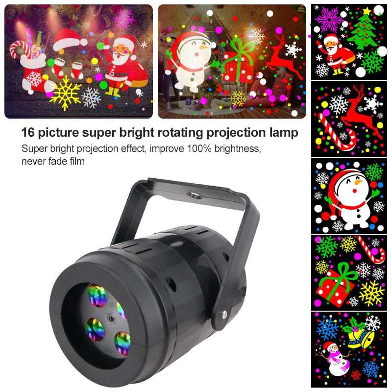 Christmas Holographic Projector Party Christmas  Projection Lamp Window