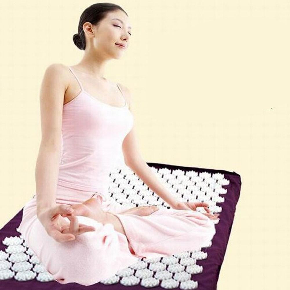 Purple Yoga Mat Massager Massage  Relieve Stress Pain Acupuncture Spike Yoga Mat - here101 - 