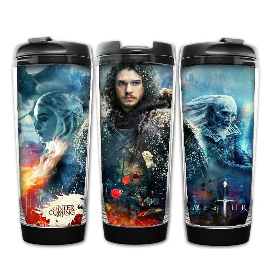 healthy Plastic Stainless Steel game of thrones coffee bottle Double anti-scalding Water Bottle best gift for friends bottle - here101 - 